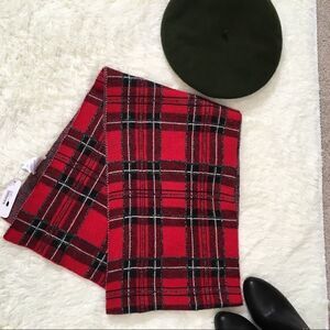Cold Weather Red Holiday Plaid Scarf M